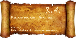 Kaldenecker Andrea névjegykártya